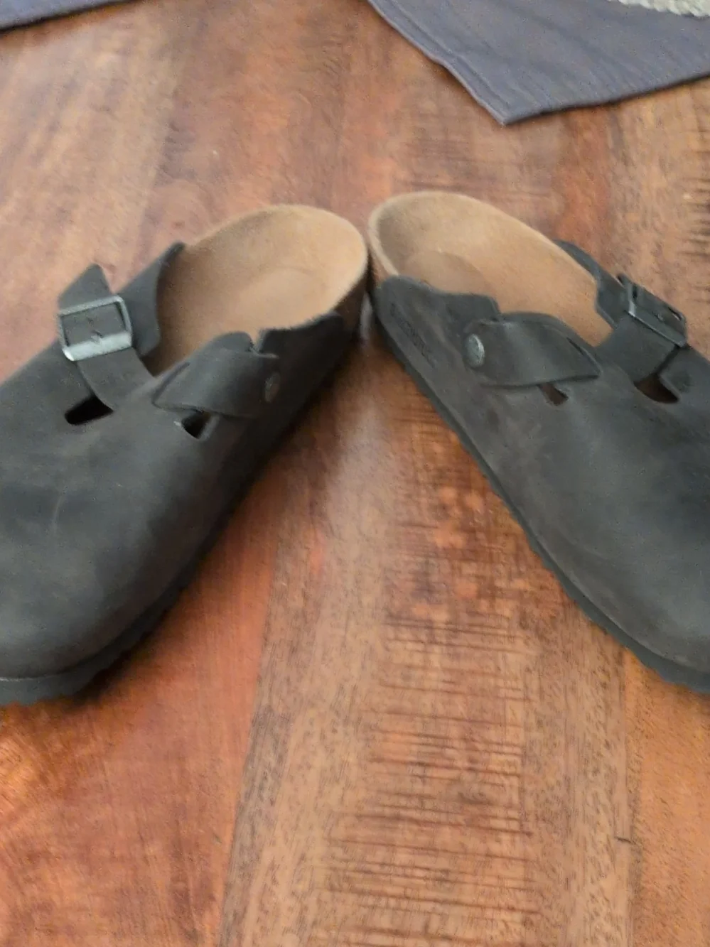 Birkenstock Black Nubuck Slip-On Clogs with Buckle New With No Box